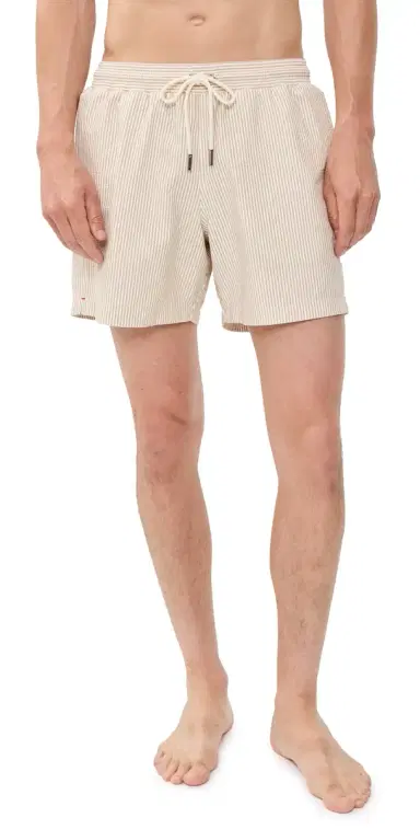 Orlebar Brown Boxer III Seersucker Stripe Swim Trunks Walnut | Thumbnail 1 Orlebar Brown Boxer III Seersucker Stripe Swim Trunks Walnut | Thumbnail 1