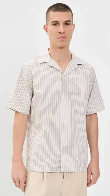 Les Deux tripe Cotton Linen Shirt Dark and | Thumbnail 2 Les Deux tripe Cotton Linen Shirt Dark and | Thumbnail 2