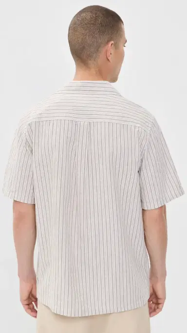 Les Deux tripe Cotton Linen Shirt Dark and | Thumbnail 3 Les Deux tripe Cotton Linen Shirt Dark and | Thumbnail 3