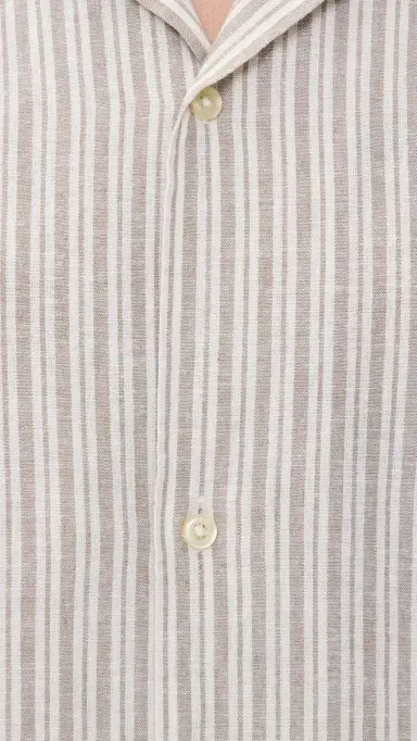 Les Deux tripe Cotton Linen Shirt Dark and | Thumbnail 6 Les Deux tripe Cotton Linen Shirt Dark and | Thumbnail 6