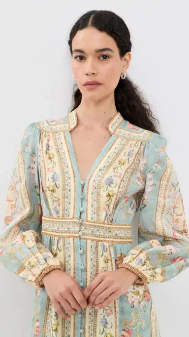 Zimmermann Roselight Plunge Dress Blue Tapestry Floral 0 | Thumbnail 5 Zimmermann Roselight Plunge Dress Blue Tapestry Floral 0 | Thumbnail 5