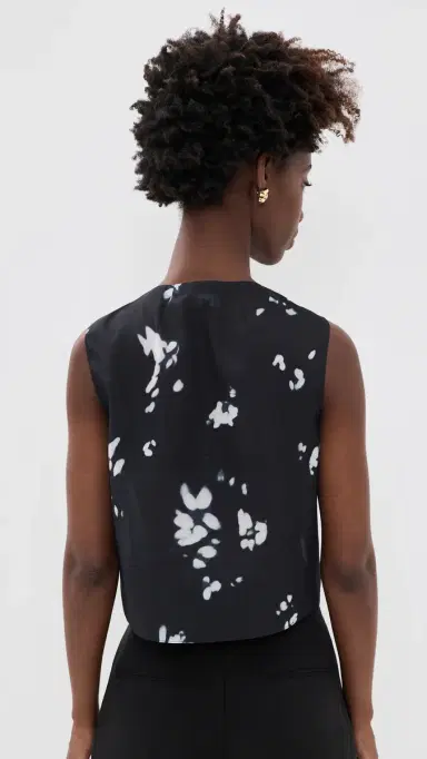 Theory Sleeveless Button Down hell Top Black Multi - A0p | Thumbnail 3 Theory Sleeveless Button Down hell Top Black Multi - A0p | Thumbnail 3