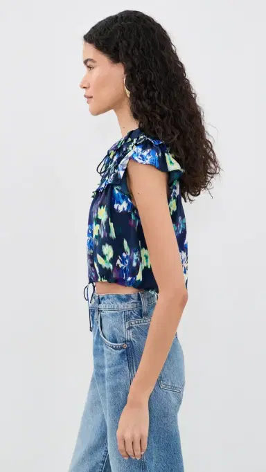 Ulla Johnson Eleonore Silk Top Evening Bloom | Thumbnail 4 Ulla Johnson Eleonore Silk Top Evening Bloom | Thumbnail 4