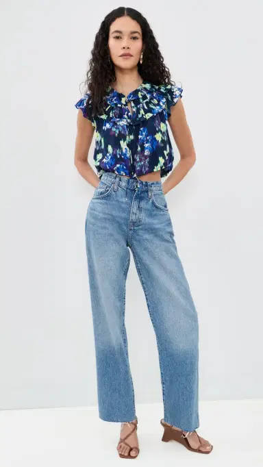 Ulla Johnson Eleonore Silk Top Evening Bloom | Thumbnail 5 Ulla Johnson Eleonore Silk Top Evening Bloom | Thumbnail 5
