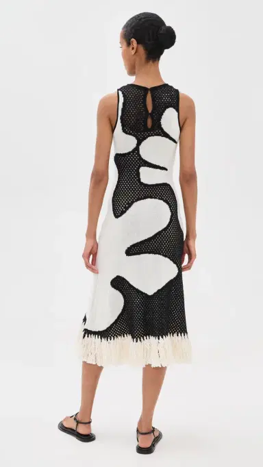 De Loreta Gardenia Dress Black White | Thumbnail 3 De Loreta Gardenia Dress Black White | Thumbnail 3