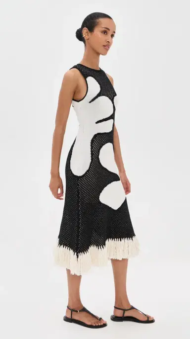 De Loreta Gardenia Dress Black White | Thumbnail 4 De Loreta Gardenia Dress Black White | Thumbnail 4