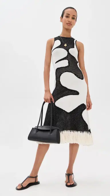 De Loreta Gardenia Dress Black White | Thumbnail 5 De Loreta Gardenia Dress Black White | Thumbnail 5
