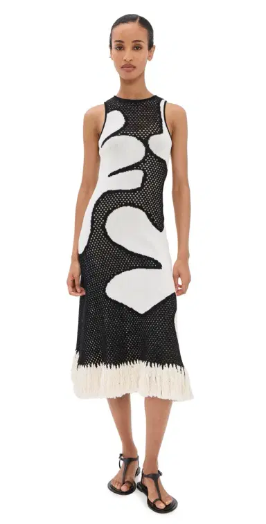 De Loreta Gardenia Dress Black White | Thumbnail 1 De Loreta Gardenia Dress Black White | Thumbnail 1