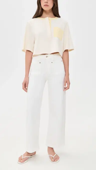 FRAME Le Slim Palazzo Crop Harbor Jeans Au Natural Clean | Thumbnail 5 FRAME Le Slim Palazzo Crop Harbor Jeans Au Natural Clean | Thumbnail 5