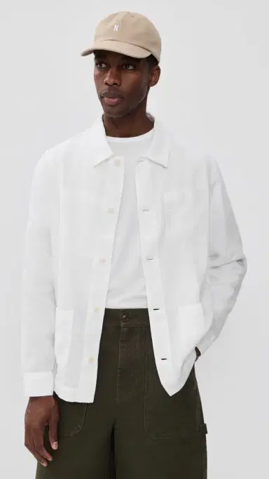 Vilebrequin Corentin inen Solid Overshirt White | Thumbnail 3 Vilebrequin Corentin inen Solid Overshirt White | Thumbnail 3