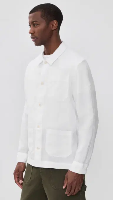 Vilebrequin Corentin inen Solid Overshirt White | Thumbnail 5 Vilebrequin Corentin inen Solid Overshirt White | Thumbnail 5