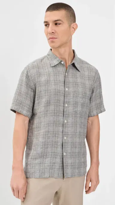 Theory Irving Short Sleeve Shirt Pine Grove Multi | Thumbnail 2 Theory Irving Short Sleeve Shirt Pine Grove Multi | Thumbnail 2