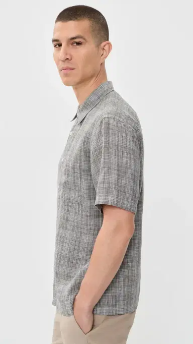 Theory Irving Short Sleeve Shirt Pine Grove Multi | Thumbnail 4 Theory Irving Short Sleeve Shirt Pine Grove Multi | Thumbnail 4