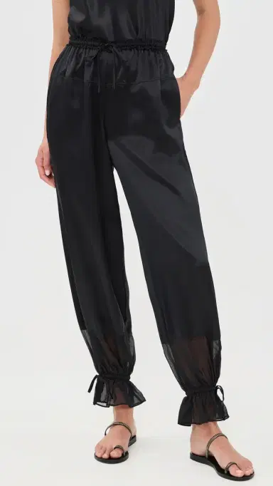 Ulla Johnson Camile Silk Cinched Pants Noir | Thumbnail 2 Ulla Johnson Camile Silk Cinched Pants Noir | Thumbnail 2
