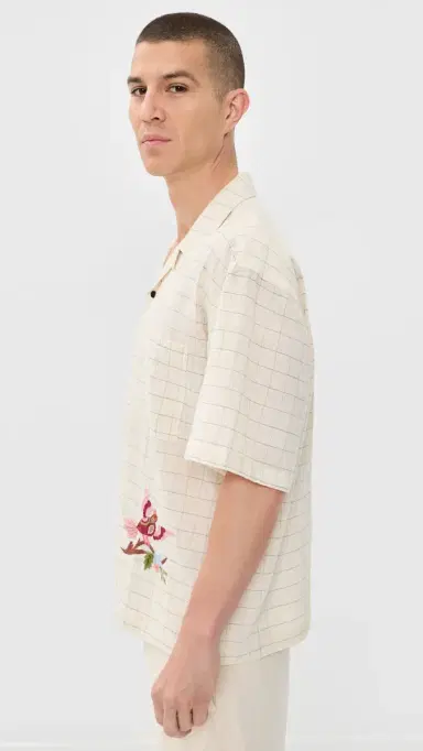 Kardo Rohit Hand Embroidered Shirt Natural M | Thumbnail 4 Kardo Rohit Hand Embroidered Shirt Natural M | Thumbnail 4