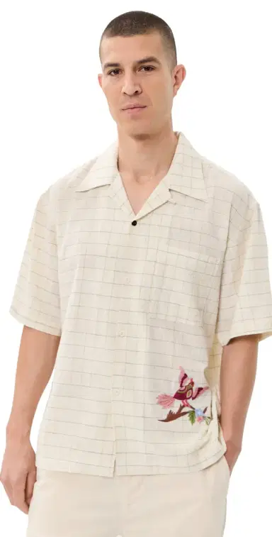 Kardo Rohit Hand Embroidered Shirt Natural M | Thumbnail 1 Kardo Rohit Hand Embroidered Shirt Natural M | Thumbnail 1