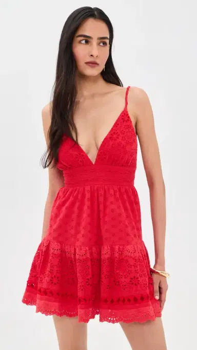 Alice + Olivia Lorene Ember Mini Dress Chili Pepper | Thumbnail 2 Alice + Olivia Lorene Ember Mini Dress Chili Pepper | Thumbnail 2