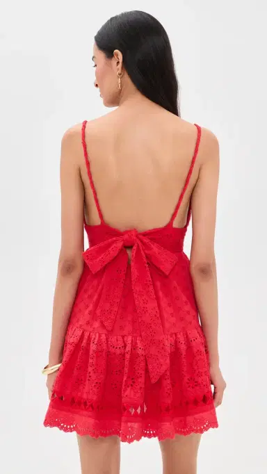 Alice + Olivia Lorene Ember Mini Dress Chili Pepper | Thumbnail 3 Alice + Olivia Lorene Ember Mini Dress Chili Pepper | Thumbnail 3
