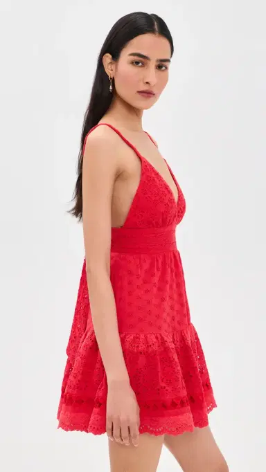 Alice + Olivia Lorene Ember Mini Dress Chili Pepper | Thumbnail 4 Alice + Olivia Lorene Ember Mini Dress Chili Pepper | Thumbnail 4