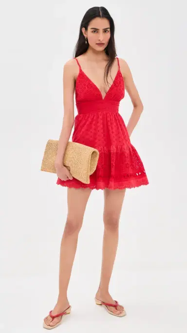Alice + Olivia Lorene Ember Mini Dress Chili Pepper | Thumbnail 5 Alice + Olivia Lorene Ember Mini Dress Chili Pepper | Thumbnail 5