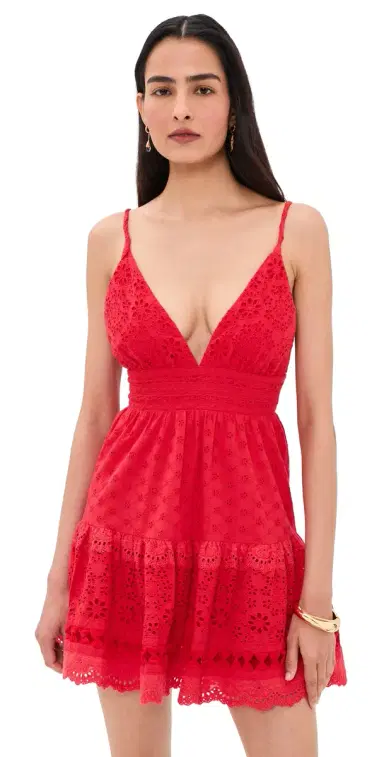 Alice + Olivia Lorene Ember Mini Dress Chili Pepper | Thumbnail 1 Alice + Olivia Lorene Ember Mini Dress Chili Pepper | Thumbnail 1