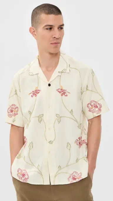 Kardo Ronen Hand Embroidered Floral Shirt Natural M | Thumbnail 2 Kardo Ronen Hand Embroidered Floral Shirt Natural M | Thumbnail 2