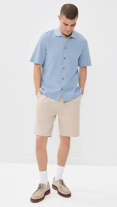 Les Deux Pointelle Shirt Faded Denim Blue | Thumbnail 5 Les Deux Pointelle Shirt Faded Denim Blue | Thumbnail 5