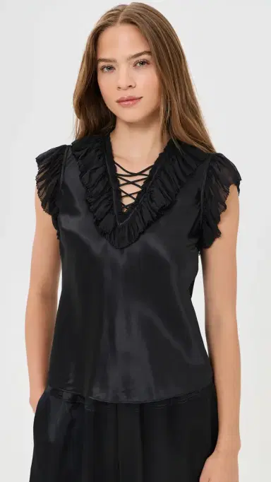 Ulla Johnson Ilyana Silk Top Noir | Thumbnail 2 Ulla Johnson Ilyana Silk Top Noir | Thumbnail 2