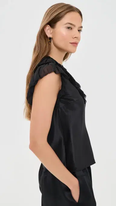 Ulla Johnson Ilyana Silk Top Noir | Thumbnail 4 Ulla Johnson Ilyana Silk Top Noir | Thumbnail 4