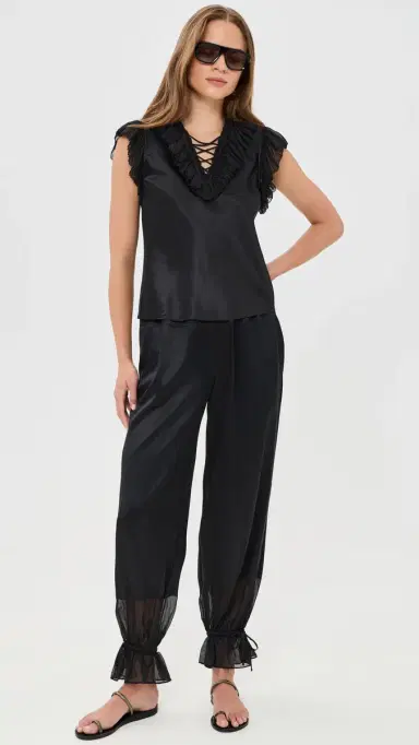 Ulla Johnson Ilyana Silk Top Noir | Thumbnail 5 Ulla Johnson Ilyana Silk Top Noir | Thumbnail 5