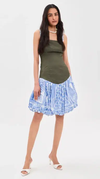 Busayo Dupe Bubble Dress Green & Blue | Thumbnail 5 Busayo Dupe Bubble Dress Green & Blue | Thumbnail 5