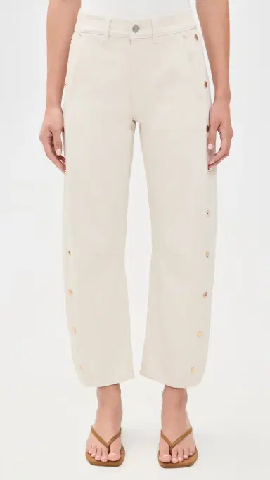 LE JEAN Studded Frankie Barrel Jeans Bone | Thumbnail 2 LE JEAN Studded Frankie Barrel Jeans Bone | Thumbnail 2