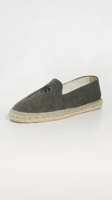 MANEBI Embroidered Hemp Classic Espadrilles Military Green/Palm On Tone | Thumbnail 2 MANEBI Embroidered Hemp Classic Espadrilles Military Green/Palm On Tone | Thumbnail 2