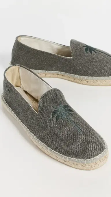 MANEBI Embroidered Hemp Classic Espadrilles Military Green/Palm On Tone | Thumbnail 4 MANEBI Embroidered Hemp Classic Espadrilles Military Green/Palm On Tone | Thumbnail 4