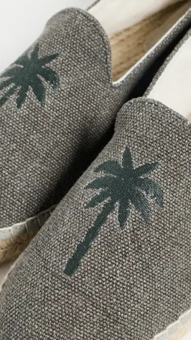MANEBI Embroidered Hemp Classic Espadrilles Military Green/Palm On Tone | Thumbnail 5 MANEBI Embroidered Hemp Classic Espadrilles Military Green/Palm On Tone | Thumbnail 5