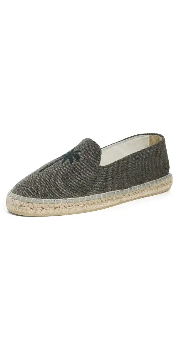 Embroidered Hemp Classic Espadrilles Military Green/Palm On Tone Embroidered Hemp Classic Espadrilles Military Green/Palm On Tone