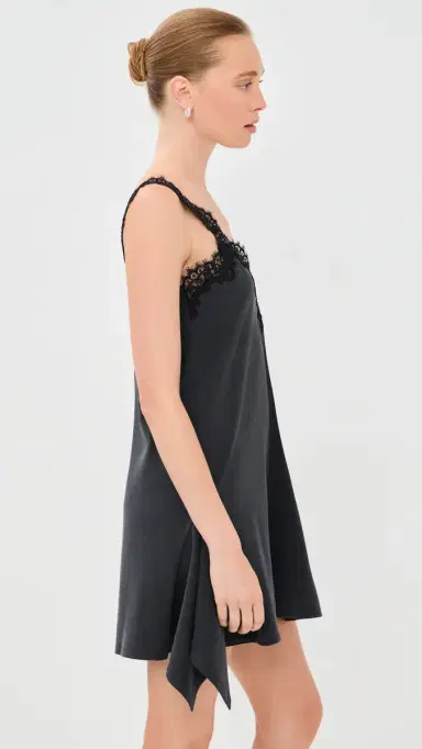 Stella McCartney Lace Mix Washed Jersey Dress Washed Black | Thumbnail 5 Stella McCartney Lace Mix Washed Jersey Dress Washed Black | Thumbnail 5