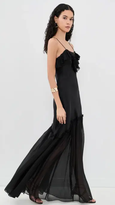 Ulla Johnson Elaria Silk Gown Noir | Thumbnail 4 Ulla Johnson Elaria Silk Gown Noir | Thumbnail 4