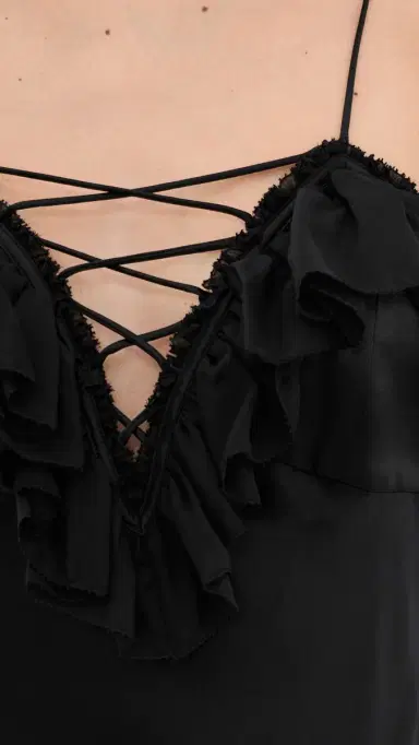 Ulla Johnson Elaria Silk Gown Noir | Thumbnail 6 Ulla Johnson Elaria Silk Gown Noir | Thumbnail 6