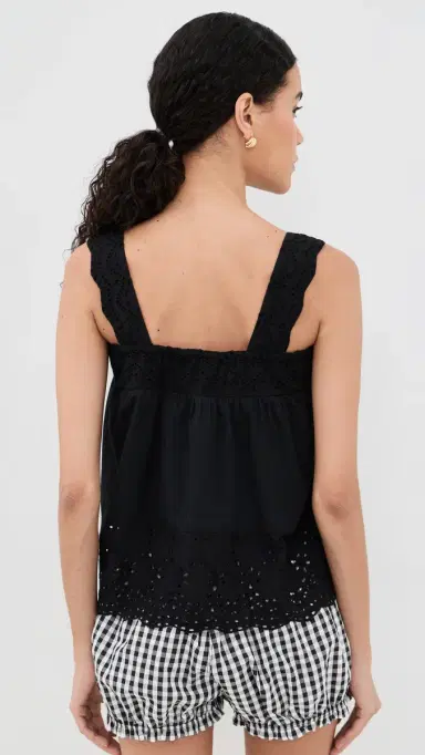 Playa Lucila Eyelet Tank Black | Thumbnail 3 Playa Lucila Eyelet Tank Black | Thumbnail 3