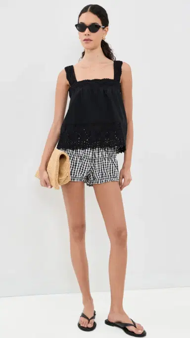 Playa Lucila Eyelet Tank Black | Thumbnail 5 Playa Lucila Eyelet Tank Black | Thumbnail 5