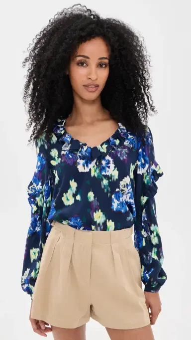 Ulla Johnson Marguerite Silk Blouse Evening Bloom | Thumbnail 2 Ulla Johnson Marguerite Silk Blouse Evening Bloom | Thumbnail 2