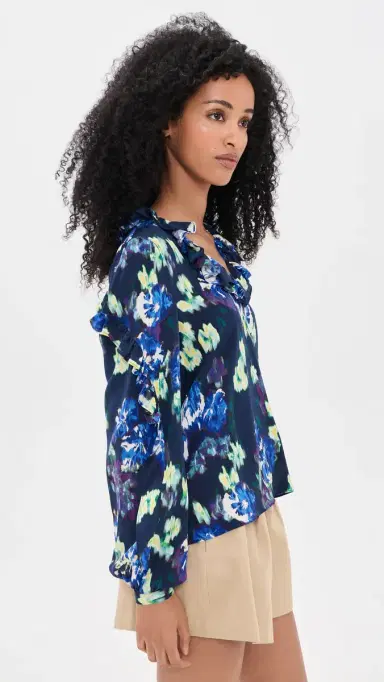 Ulla Johnson Marguerite Silk Blouse Evening Bloom | Thumbnail 4 Ulla Johnson Marguerite Silk Blouse Evening Bloom | Thumbnail 4