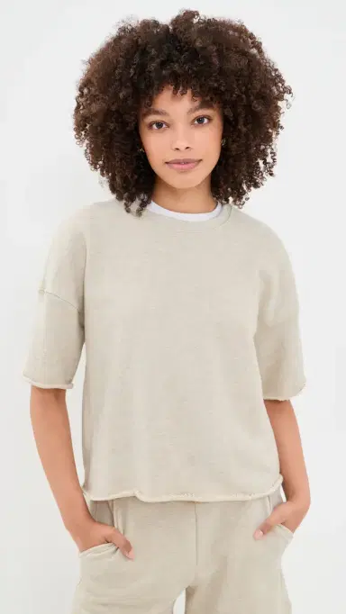 perfectwhitetee Short Sleeve weatshirt Tee Oatmeal (cour) | Thumbnail 2 perfectwhitetee Short Sleeve weatshirt Tee Oatmeal (cour) | Thumbnail 2