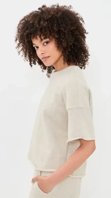 perfectwhitetee Short Sleeve weatshirt Tee Oatmeal (cour) | Thumbnail 4 perfectwhitetee Short Sleeve weatshirt Tee Oatmeal (cour) | Thumbnail 4