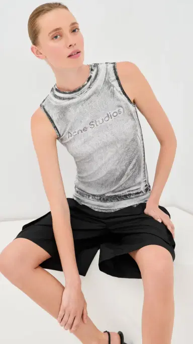 Acne Studios Elgie Tank Top Black/White L | Thumbnail 2 Acne Studios Elgie Tank Top Black/White L | Thumbnail 2