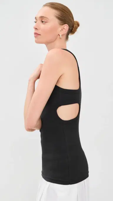 Tibi Ribbed T Racerback Tank Black M | Thumbnail 5 Tibi Ribbed T Racerback Tank Black M | Thumbnail 5
