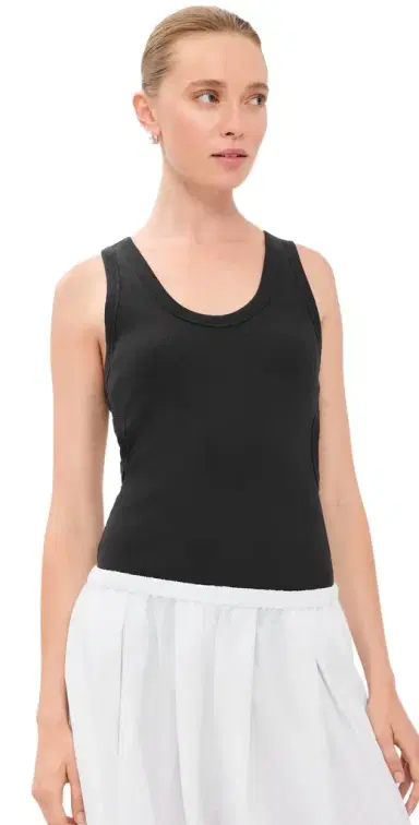 Tibi Ribbed T Racerback Tank Black M | Thumbnail 1 Tibi Ribbed T Racerback Tank Black M | Thumbnail 1