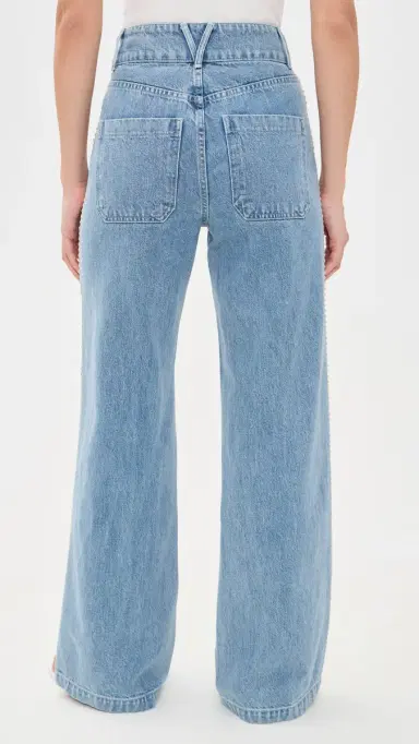 Veronica Beard Jean Taylor High Rise Wide Leg Jeans Halo Blue | Thumbnail 3 Veronica Beard Jean Taylor High Rise Wide Leg Jeans Halo Blue | Thumbnail 3