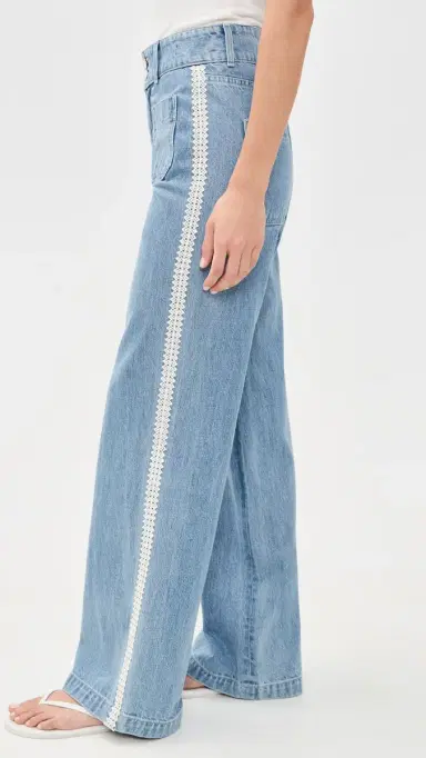 Veronica Beard Jean Taylor High Rise Wide Leg Jeans Halo Blue | Thumbnail 4 Veronica Beard Jean Taylor High Rise Wide Leg Jeans Halo Blue | Thumbnail 4
